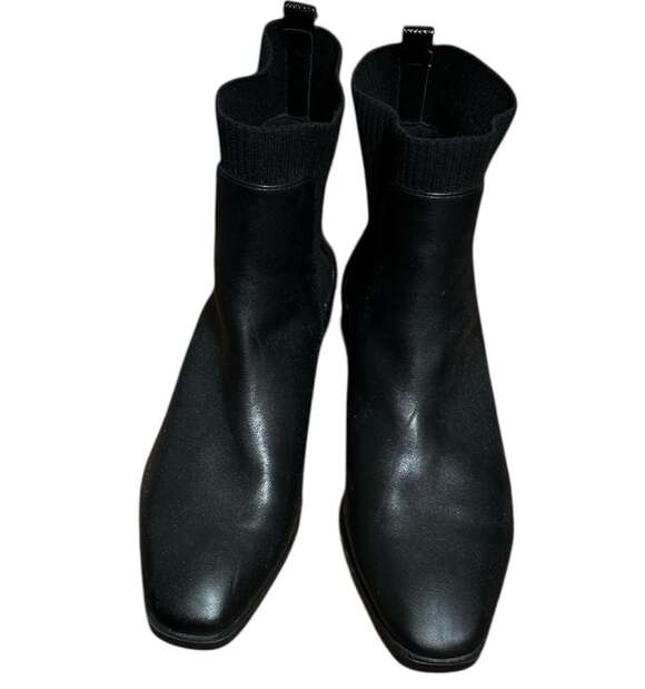 Rachel Zoe Shoes - Rachel Zoe Square Toe black Faux leather ankle boots size 9